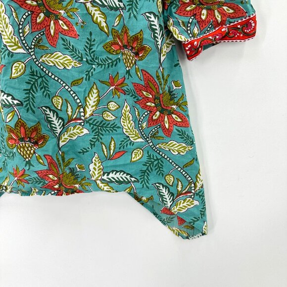 Exclusively for Signals Top Womens 3/4 Sleeve Floral Asymmetric Hem Multicolor M - Picture 4 of 10